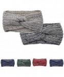 Headbands Women Twist Crochet Knitted Hair Band Headband Headwrap Headwear - Dark Grey - CW1928IHTG3 $15.05