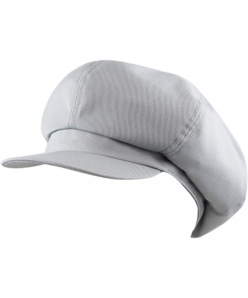 Newsboy Caps Exclusive Cotton Newsboy Gatsby Applejack Cabbie Plain Hat Made in USA - Grey - C712O0Z3MAD $18.08