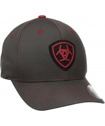 Baseball Caps Men's Gray Red Flex Fit Hat - Gray - CQ11PTYP8E7 $66.98