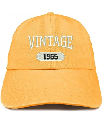 Baseball Caps Vintage 1965 Embroidered 55th Birthday Soft Crown Washed Cotton Cap - Mango - CE180WTXKSM $23.85