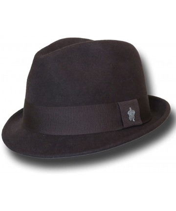 Fedoras Christys Crown Basix Wool Felt Fedora Crease Top Hat - Brown - CS118WHYFER $59.10