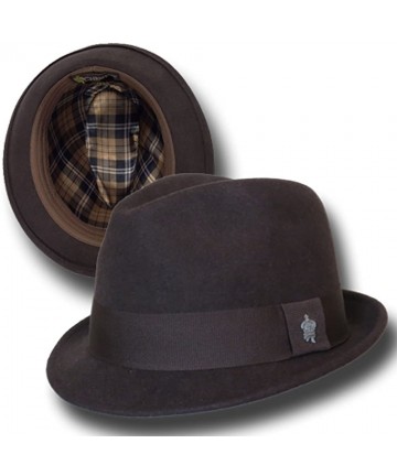 Fedoras Christys Crown Basix Wool Felt Fedora Crease Top Hat - Brown - CS118WHYFER $59.10
