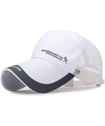 Baseball Caps Sport Cap Summer Quick-Drying Mesh Sun Hat Unisex UV Protection Outdoor Cap - White - CU18RQNADO5 $15.20