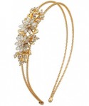 Headbands Caviar Floral Flower Pave Crystal Stretch Bride Bridal Bridesmaid Wedding Headband. - GOLD/CRSYTAL - CT127ZWVF7T $1...