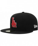 Baseball Caps Men's Fitted Hat Cap Dodgers Black Red - C818CD5WUE2 $49.20