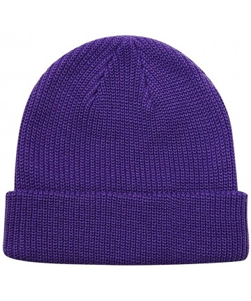 Skullies & Beanies Warm Daily Slouchy Beanie Hat Knit Cap for Men and Women - Purple - CK18WWRHMW5 $14.80