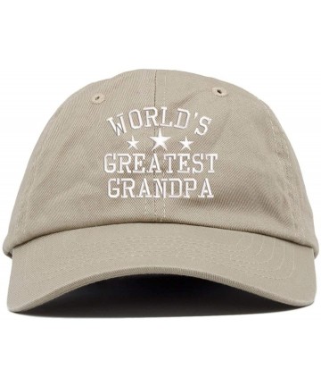 Baseball Caps World's Greatest Grandpa Embroidered Low Profile Soft Cotton Baseball Cap - Vc300_khaki - CL18QILQXRH $23.48