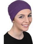 Skullies & Beanies Womens Soft Sleep Cap Comfy Cancer Wig Liner & Hair Loss Cap - Purple - CS12E5ZA2W7 $20.49