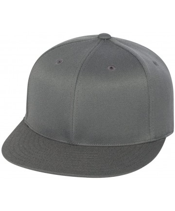 Baseball Caps Premium Flatbill Cap - Fitted 6210 - Dark Grey - C711NZP3KY7 $22.66