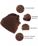 Skullies & Beanies Winter Warm Knitted Beanie Hats Slouchy Skull Cap Velvet Lined Touch Screen Gloves for Men Women - Coffee ...