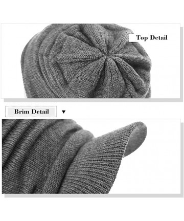 Skullies & Beanies Wool Visor Beanie for Men Winter Knit Hat Scarf Sets Neck Mask - 89242ablack - CA18AGKLRNL $30.68
