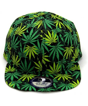 Baseball Caps Marijuana Weed Leaf Cannabis Snapback Hat Cap - All Over Green - CH121QXYI7H $19.84