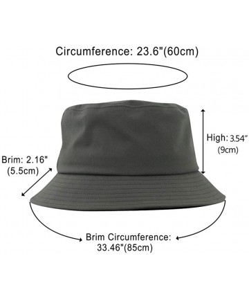 Sun Hats Waterproof Bucket Hats for Men Plain Color Outdoor Fisherman Sun Caps - Deeparmygreen - CU18RWYG38Y $19.16