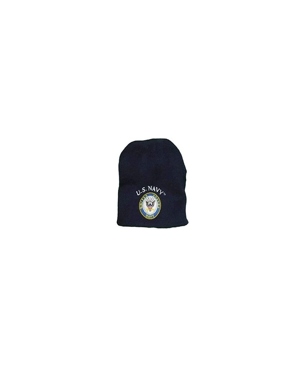 Skullies & Beanies 8" UNITED STATES NAVY OFFICIAL BLUE EMBROIDERED BEANIE HAT cap skull usa - CC12O45QMGC $14.50