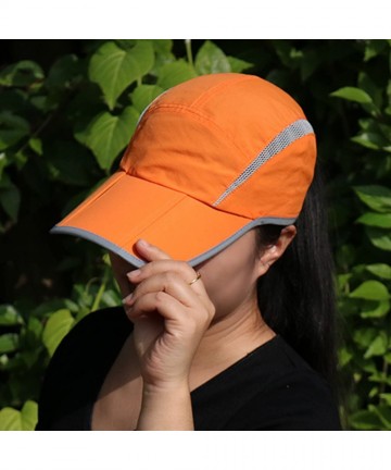 Baseball Caps Quick Dry Sun Hats UPF50+ Portable Sports Outdoor Baseball Cap with Foldable Long Bill - Lime Green - CS18D2XQE...