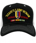 Baseball Caps USARV - US Army Vietnam Veteran Hat/Ballcap Adjustable One Size Fits Most - Mesh-back Black & White - CH18RT7MH...