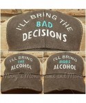 Baseball Caps I'll Bring The Bad Decision/Alcohol/Bail Money Baseball Trucker Hats Set of 3 Black - CO189C99G3R $59.71