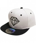 Baseball Caps Diamond Snapback Cap - White/Black - CH12CAI2CF1 $16.71