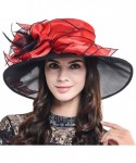Sun Hats Women's Kentucky Derby Dress Tea Party Church Wedding Hat S609-A - S603-red - C418CL3WHHC $37.40