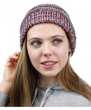 Skullies & Beanies Unisex Multicolor Warm Cable Knit Thick Beanie Cap - Met. Sil Mix - C612HV4DIPD $14.78