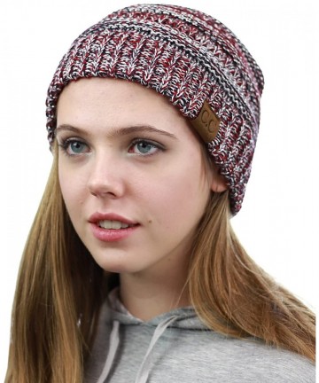 Skullies & Beanies Unisex Multicolor Warm Cable Knit Thick Beanie Cap - Met. Sil Mix - C612HV4DIPD $14.78