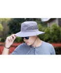 Sun Hats Outdoor Cowboy Sun Caps Wide Brim Bucket Fishing Summer UPF 50+Hats - Gray - CA1853CXR0S $15.33