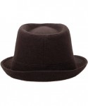 Fedoras Men Women's Classic Wool Blend Structured Fedora Hat - Brown Gatsby Fedora - CN180D543Y8 $27.89