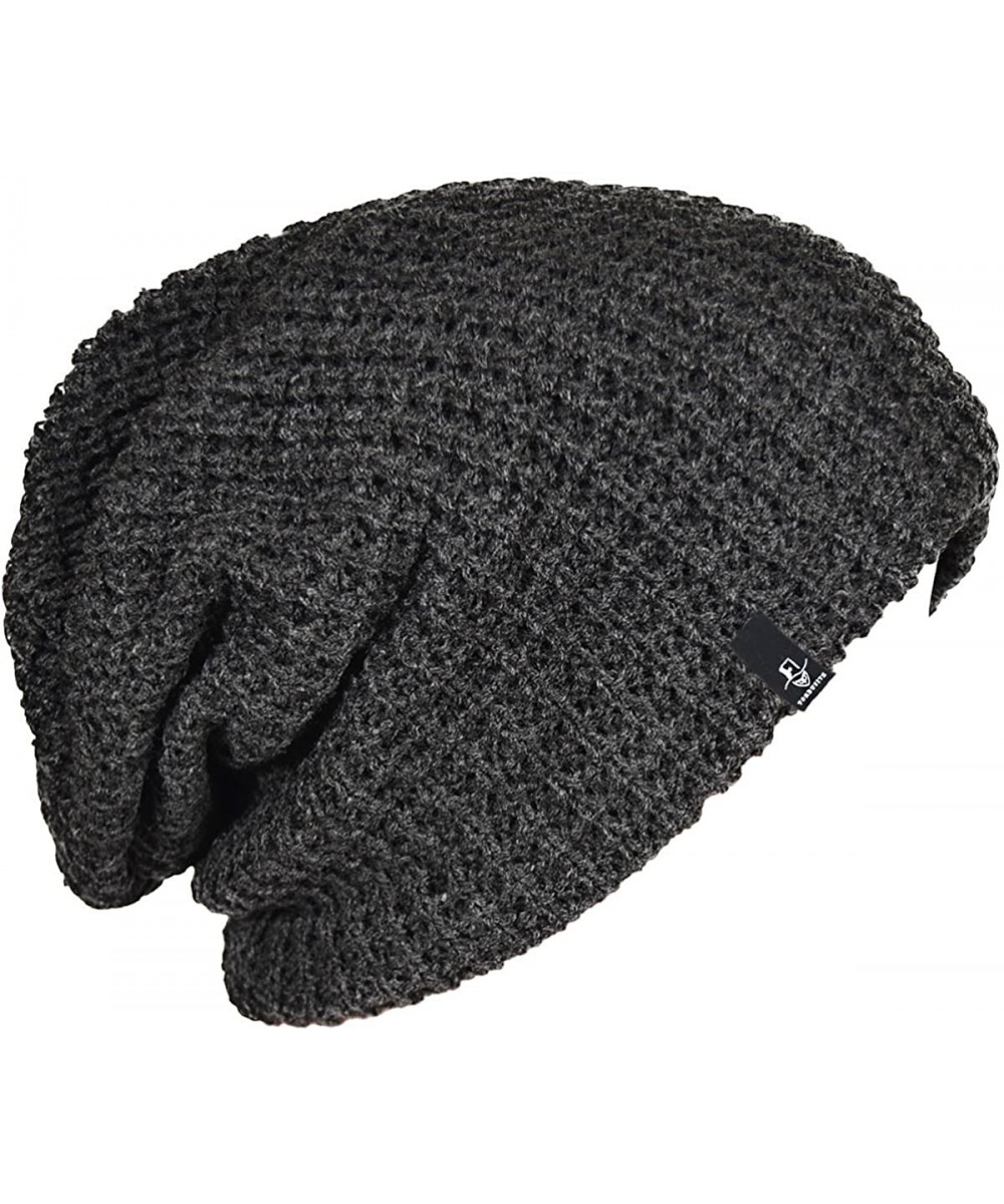 Skullies & Beanies Mens Slouchy Long Oversized Beanie Knit Cap for Summer Winter B08 - Grey - CO12H0WK1KV $16.86