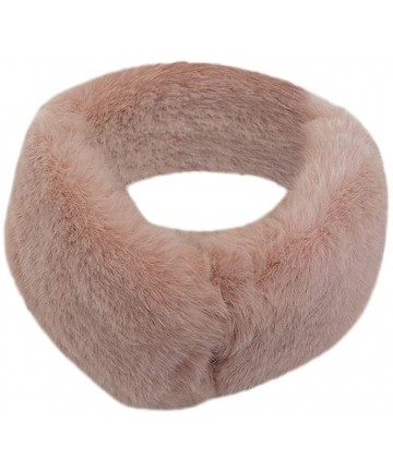 Skullies & Beanies Women Winter Faux Fur Neck Warmer Soft Fluffy Elegant Faux Fur Collar Scarves - Pink-scarf - CM193LEQXHX $...