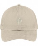 Baseball Caps Cactus Embroidered Soft Low Profile Adjustable Cotton Cap - Stone - CF12O6326IY $26.05
