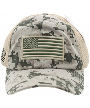 Baseball Caps American US Military Embroidered Flag Soft Mesh Hat Trucker Cap - Green Dig - CB18U045KL6 $18.11