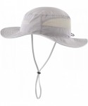 Sun Hats Women's Mesh Boonie Sun Hat Wide Brim UV Protection Beach Fishing Hat - Grey - CT18OZADMA3 $16.88