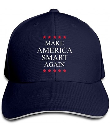 Baseball Caps Make America Smart Again Adjustable Baseball Hat Dad Hats Trucker Hat Sandwich Visor Cap - Navy - C618GL68SS9 $...