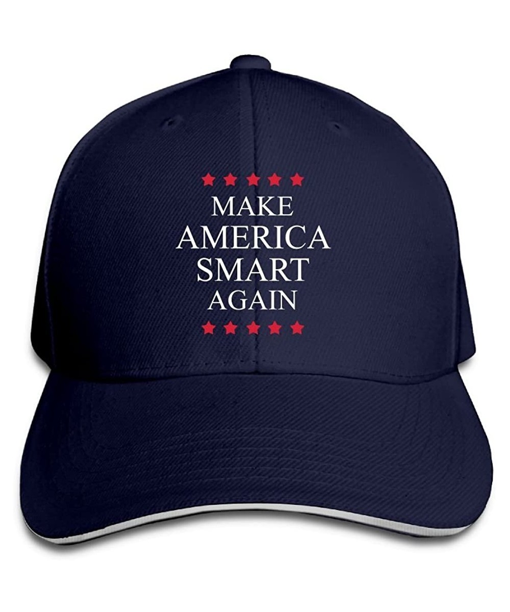 Baseball Caps Make America Smart Again Adjustable Baseball Hat Dad Hats Trucker Hat Sandwich Visor Cap - Navy - C618GL68SS9 $...