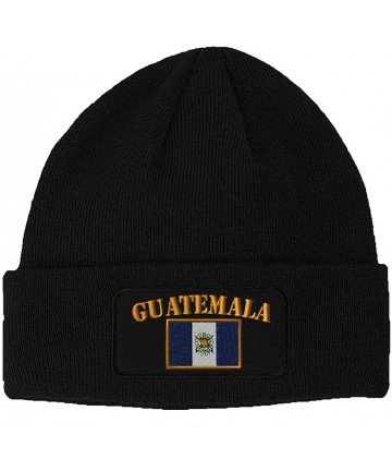 Skullies & Beanies Patch Beanie for Men & Women Guatemala Flag Embroidery Skull Cap Hats 1 Size - Black - CM18ZORYKRA $24.65