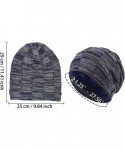 Skullies & Beanies Oversized Unisex Fleece Lined Slouchy Beanie Soft Thick Warm Winter Knitted Beanie Ski Hat - CQ18ZLQSIG7 $...