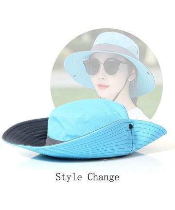 Sun Hats Womens UV Protection Wide Brim Sun Hats - Cooling Mesh Ponytail Hole Cap Foldable Travel Outdoor Fishing Hat - C518W...