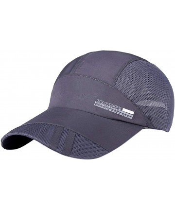 Baseball Caps Men's Summer Outdoor Sport Baseball Cap Mesh Hat Running Visor Sun Caps - Dark Gray-1 - CG18RQ7CWG0 $31.37