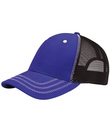 Baseball Caps Low Profile Structured Mesh Trucker Cap - Royal/Black - C411BX4MAMT $14.63