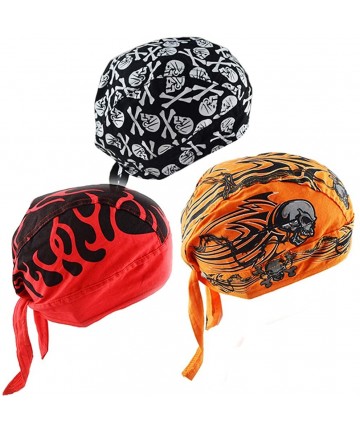 Skullies & Beanies Cycling Doo RAG Skull Cap Hat Bandana Head Wrap Breathable Helmet Liner - Set4 - C418OSAQ2D5 $18.93