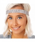 Headbands Women's Adjustable Non Slip Wide Bling Glitter Headband Silver Multi Pack - Silver & Gunmetal - C211RV721XV $15.54