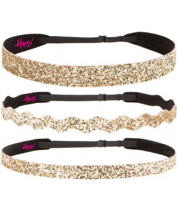 Headbands Women's Adjustable NO SLIP Bling Glitter Headband Mixed 3pk (Gold) - Gold 3pk - CV11N4BO5HD $20.71