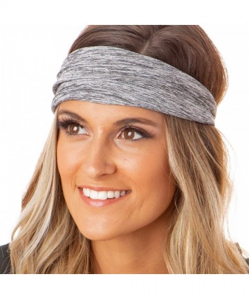 Headbands Adjustable & Stretchy Xflex Band Wide Sports Headbands for Women Girls & Teens - Heather Grey Xflex Band 1pk - CT12...