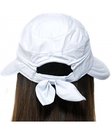 Sun Hats Chic Butterfly Sun Hat Wide Brim Summer Sun Visor Floppy Fold Beach Hat for Women Girls with Stylus - Light Blue - C...