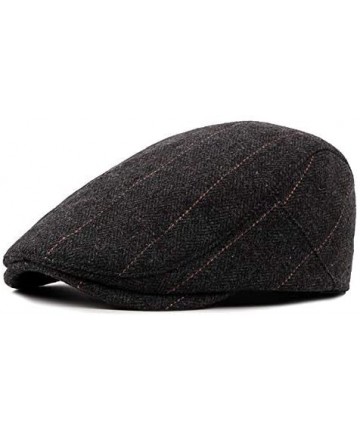 Newsboy Caps 1-2 Pack Newsboy Hat for Men Classic Herringbone Tweed Wool Blend Flat Cap Ivy Gatsby Cabbie Driving Hat - CF18G...