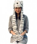 Skullies & Beanies Plush Faux Fur Animal Critter Hat Cap - Soft Warm Winter Headwear (Wolf) - Long White Tiger - CT11QQCYSAZ ...