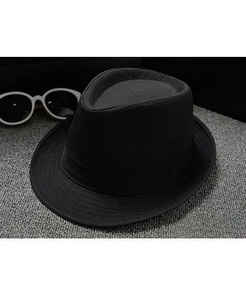 Fedoras Men's Fedora Hat Classical Felt Jazz Cap Brim Costume Party Headwear - Brown - C9187LE9LMZ $13.63
