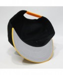 Baseball Caps Premium Plain Cotton Twill Adjustable Flat Bill Snapback Hats Baseball Caps - Yellow/Black - CO1258RLEER $18.34