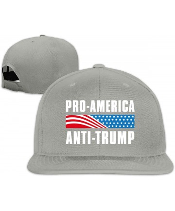 Baseball Caps Pro-America Anti-Trump Snapback Hats Adjustable Casual Flat Bill Baseball Cap Womens - Gray - C8196XQS7C5 $17.96