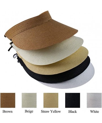 Visors Clip On Visor Womens Summer Sun Beach Hat UV Protection Sports Outdoor Wide Brim - White - CJ194R394A6 $26.92